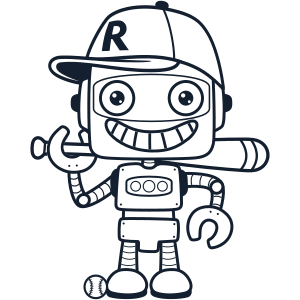 Robot playing baseball