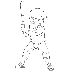 Little boy swinging bat