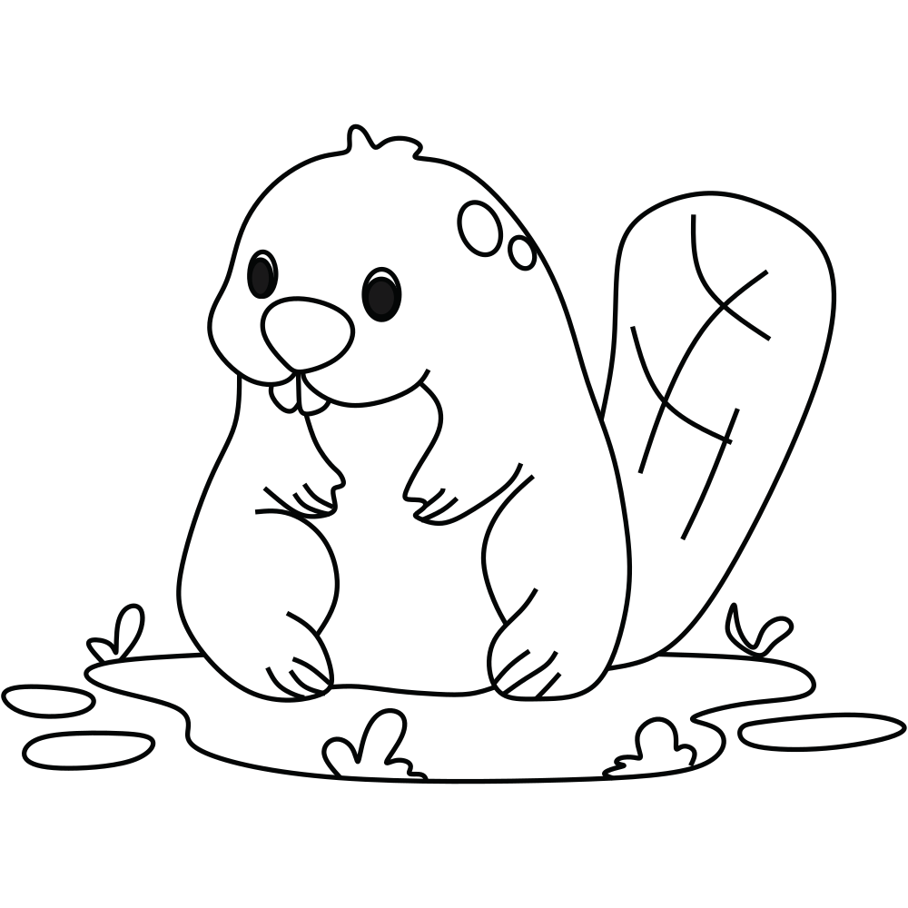 Beaver Coloring Pages - Printable - Kids Drawing Hub