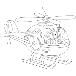 Helicopter coloring page