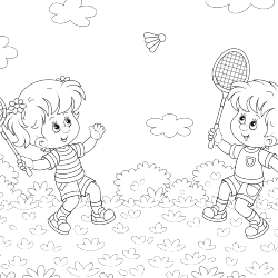 Niños jugando al tenis