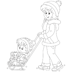 Little kid with mom