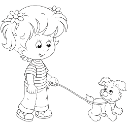 Little kid with dog