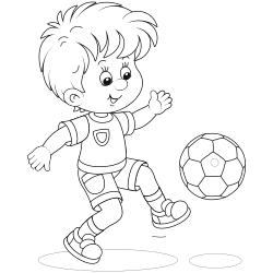 Kid playing soccer