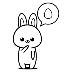 Bunny thinking about egg