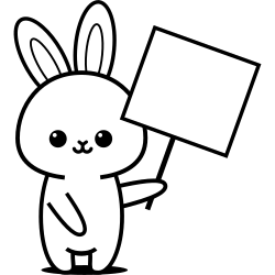 Bunny holding a sign