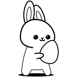 Bunny carrying egg coloring page