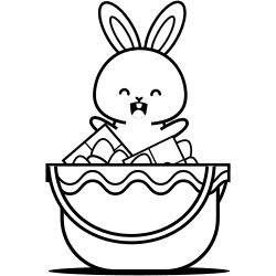 Little bunny in basket