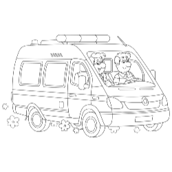 Desenho de ambulância para colorir