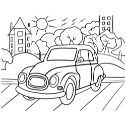 Printable car coloring page