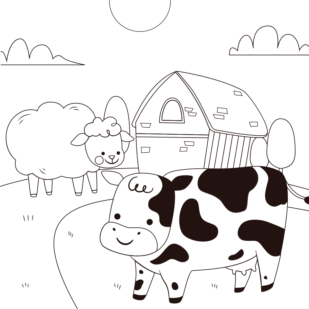 Cow Coloring Pages - Printable - Free - Kids Drawing Hub