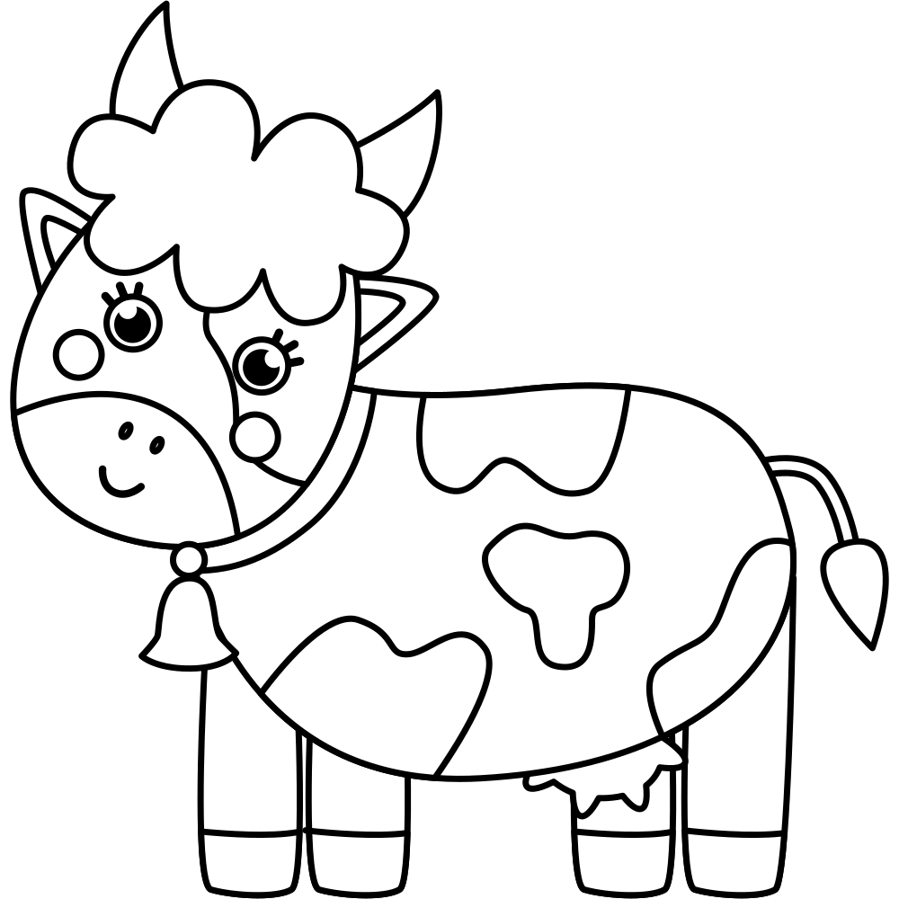 Cow Coloring Pages - Printable - Free - Kids Drawing Hub