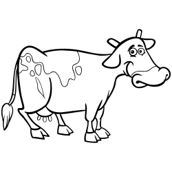 Vache à la recherche drôle