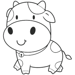 Desenho de uma vaca para colorir