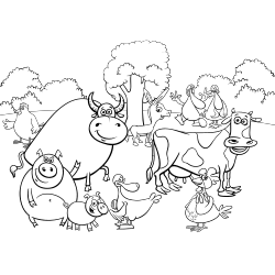 Cow and friends