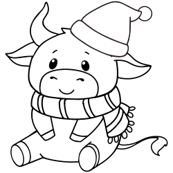 Cute cow during winter