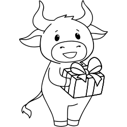 La vache reçoit un cadeau