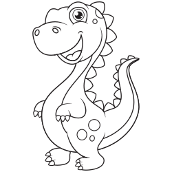 Gracioso dinosaurio sonriendo