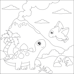 Amis dinosaures à colorier