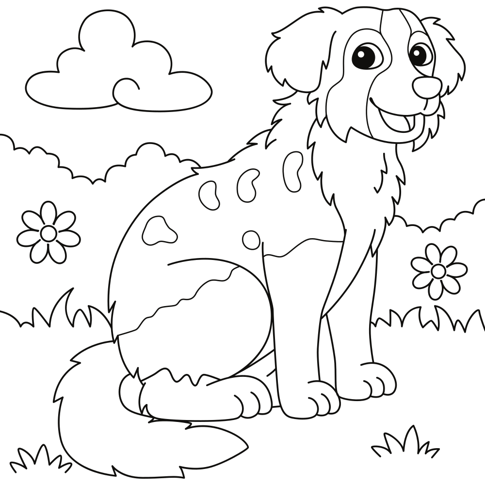 Dog Coloring Sheet Kids