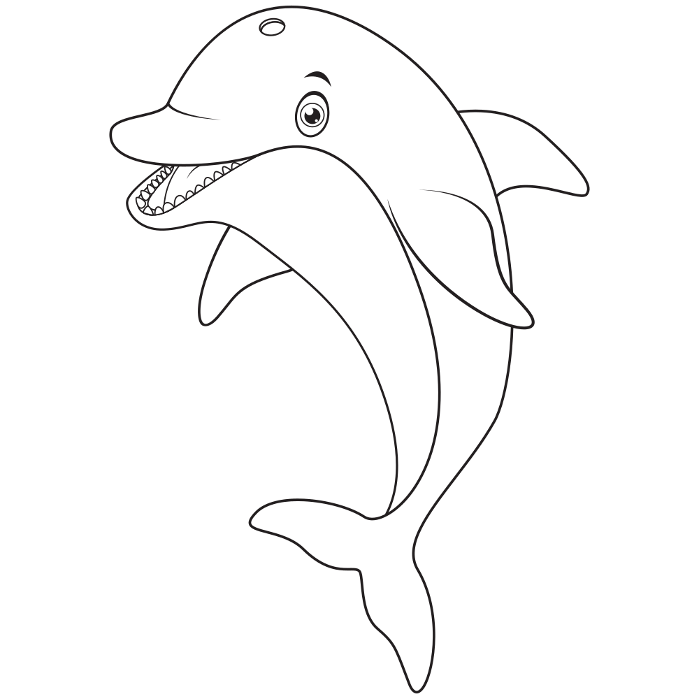 Dolphin Coloring Pages - Printable - Free - Kids Drawing Hub