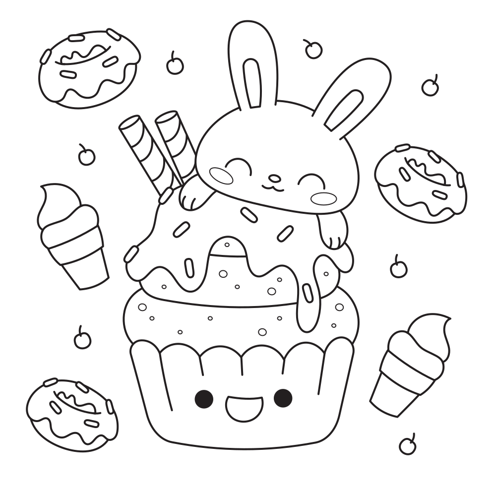 Donut Coloring Pages Printable Kids Drawing Hub