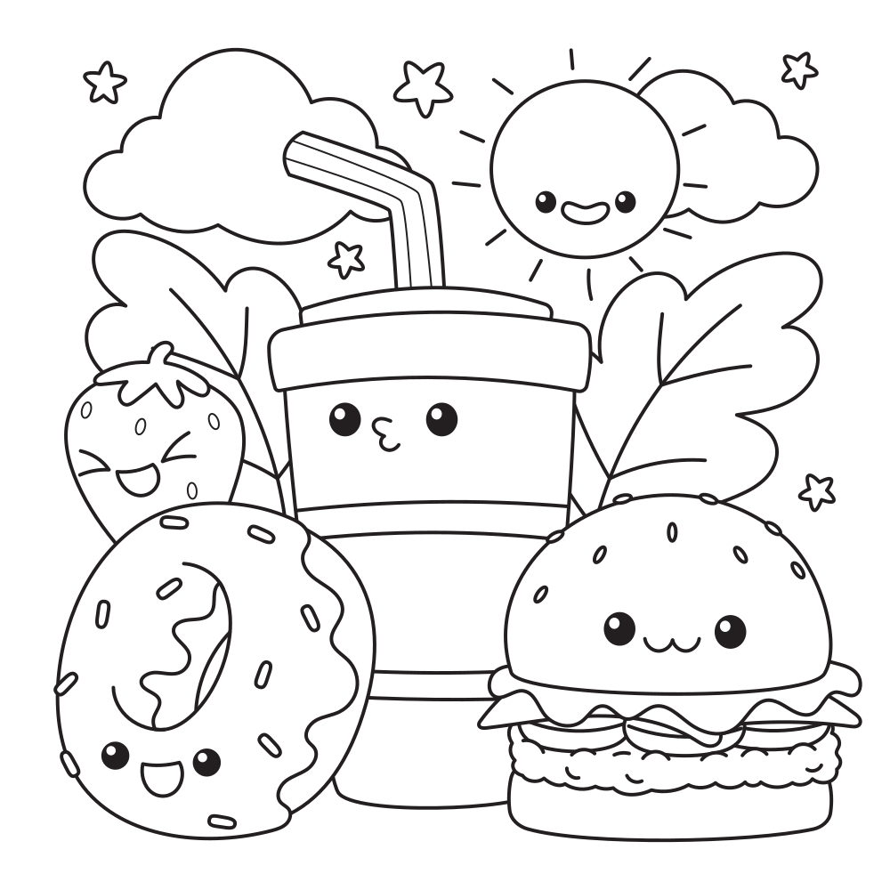 Donut Coloring Pages - Printable - Kids Drawing Hub
