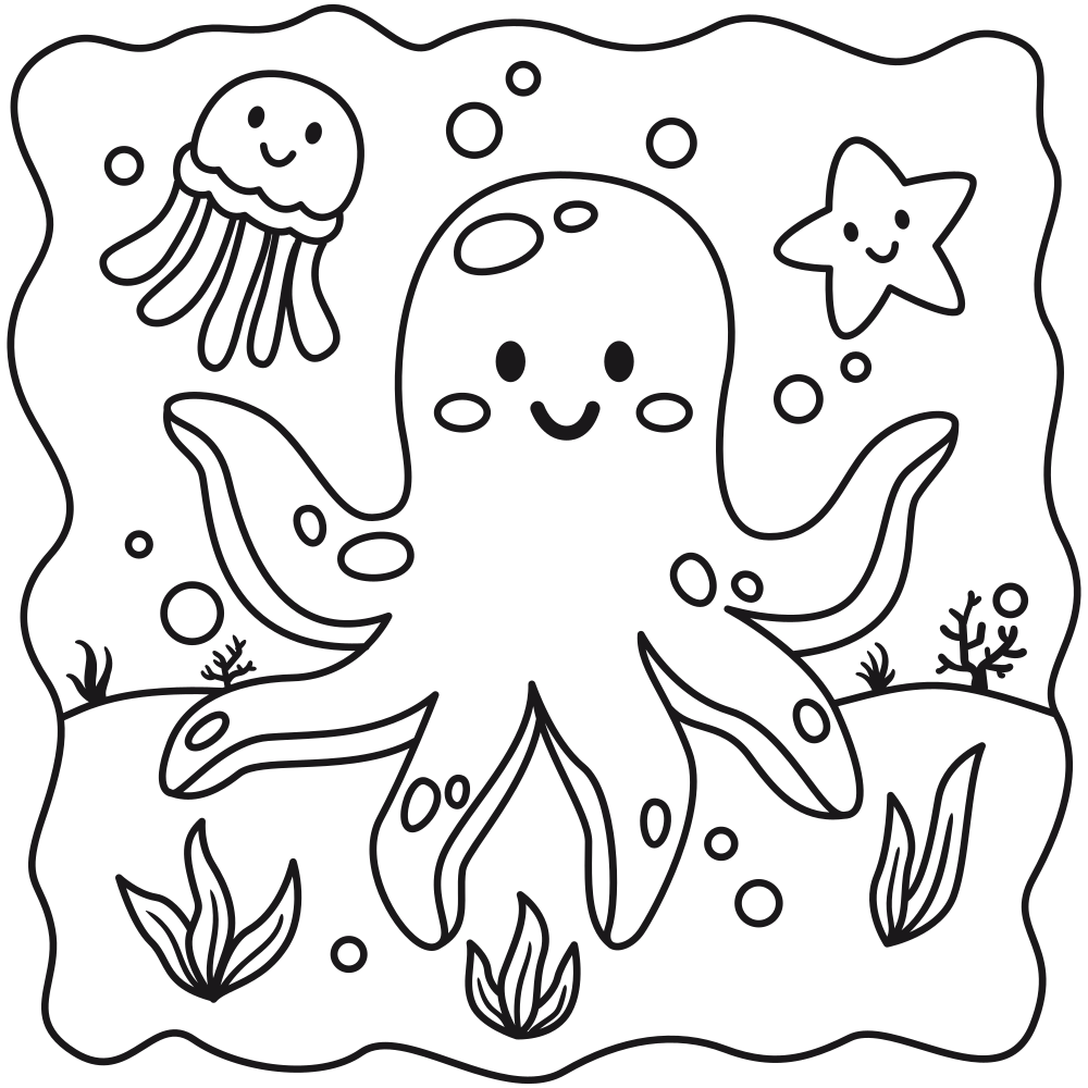 Easy Simple Coloring Page