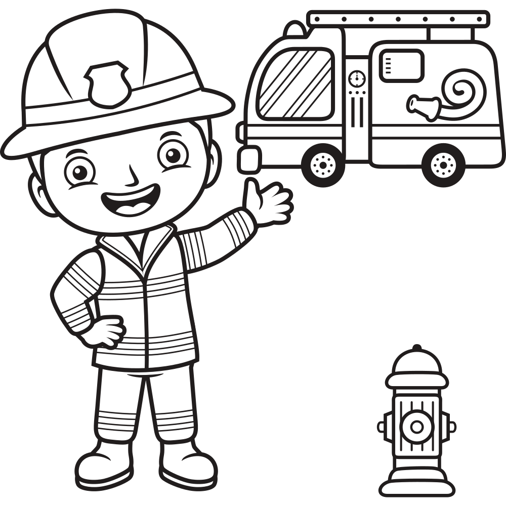 Fire Truck Coloring Pages - Printable - Kids Drawing Hub