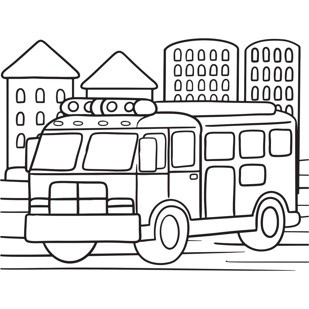 Fire Truck Coloring Pages - Printable - Kids Drawing Hub