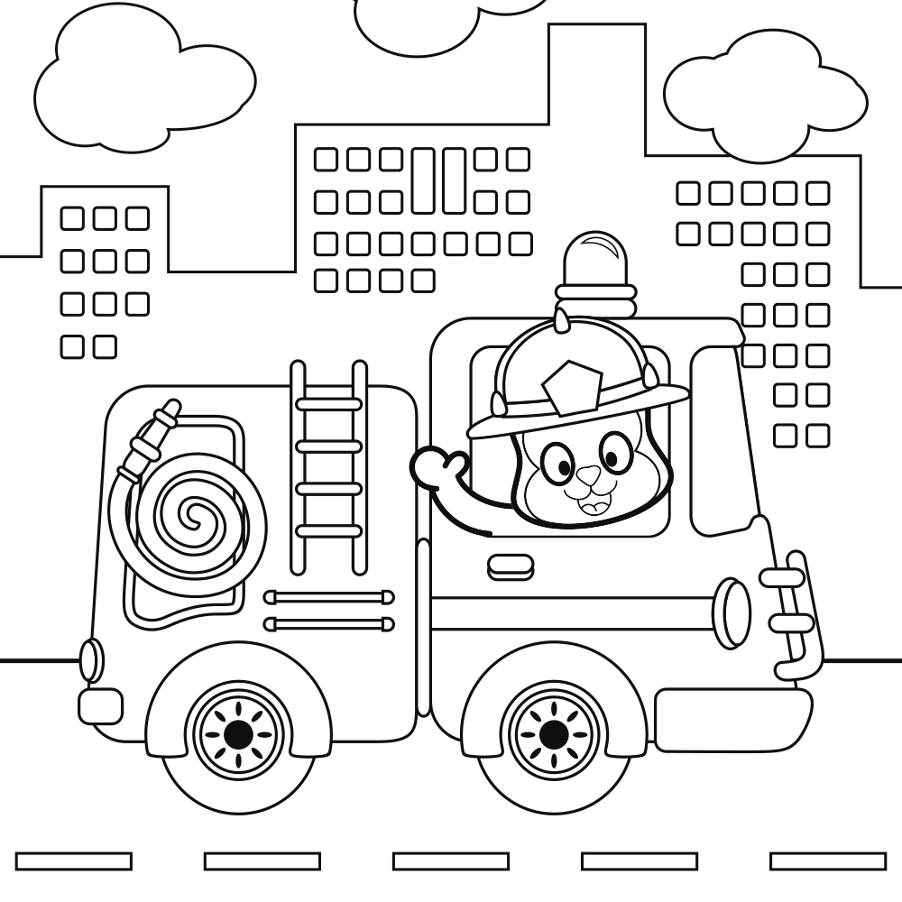 Fire Truck Coloring Pages - Printable - Kids Drawing Hub