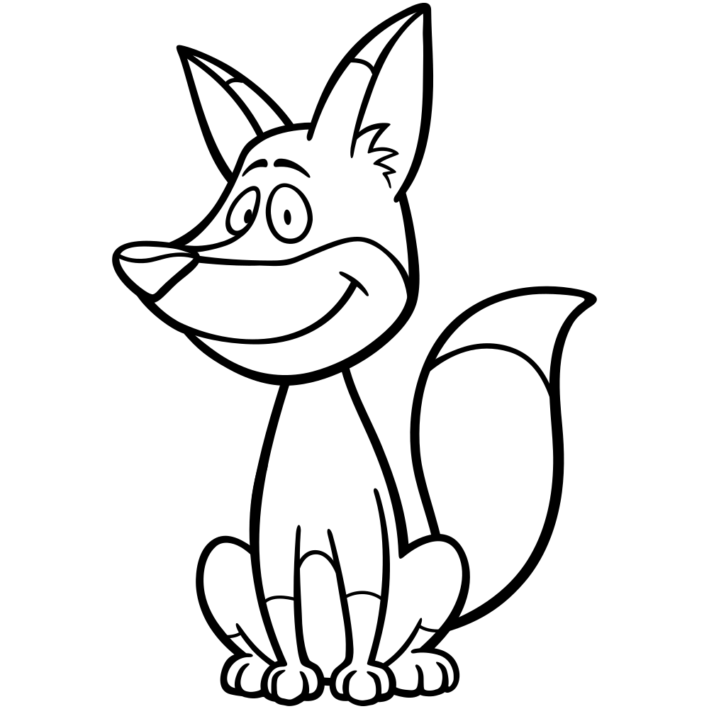 Fox Coloring Pages On White Background Vector Basic S - vrogue.co