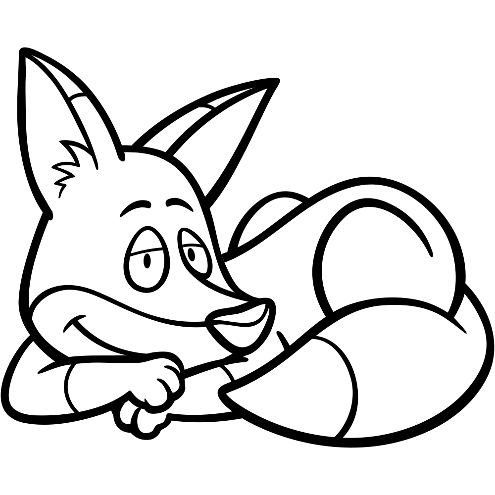 Fox Coloring Pages On White Background Outline Sketch - vrogue.co