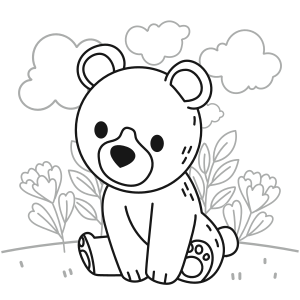 Coloriage petit ours