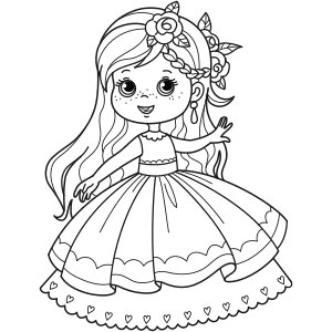 little girl coloring page