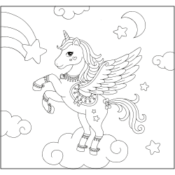 Pegasus auf den Wolken