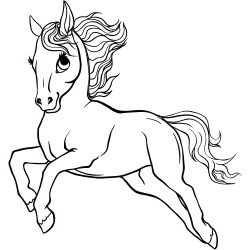 Riding horse coloring page