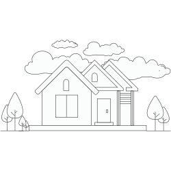 Printable house coloring page