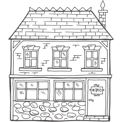 House coloring page for adults