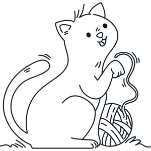  Whiskered cat coloring sheet