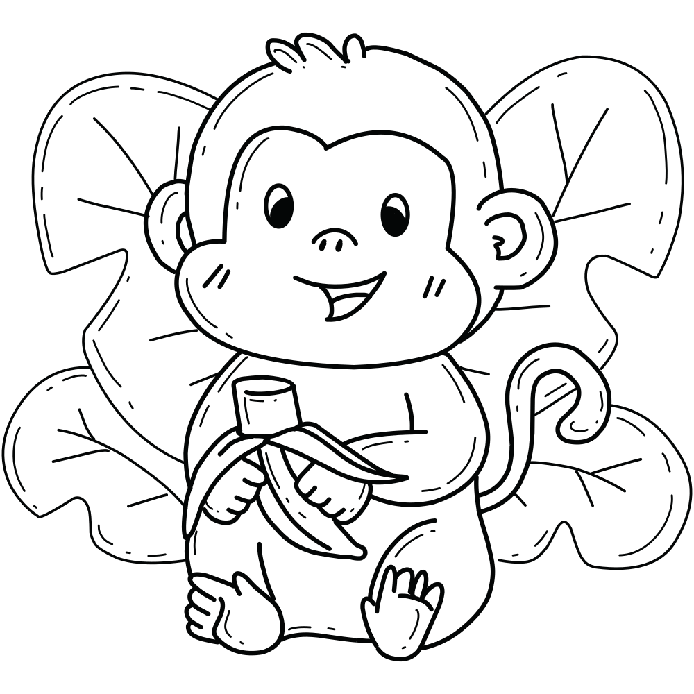 Monkey Coloring Pages - Printable - Kids Drawing Hub