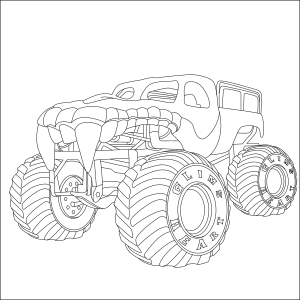 Bulldozer Monster Truck coloring page