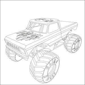 Taz Monster Truck coloring page