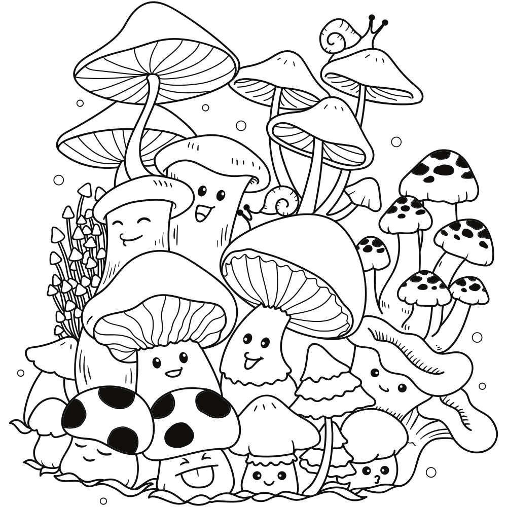 Mushroom Coloring Pages - Printable - Kids Drawing Hub