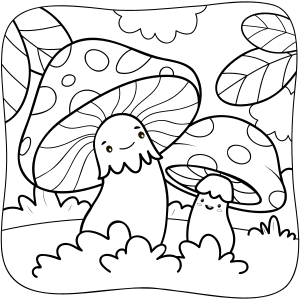 Mushroom coloring pages