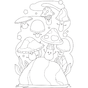 Printable mushroom coloring pages