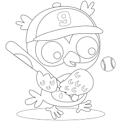 Owl playing baseball