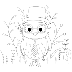 Owl wearing a tie