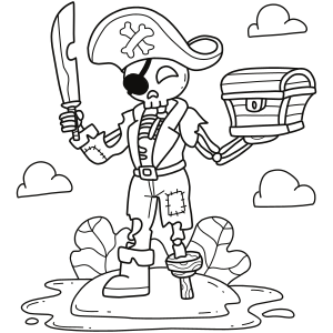 pirate skeleton coloring page