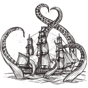 Pirate ship vs Kraken